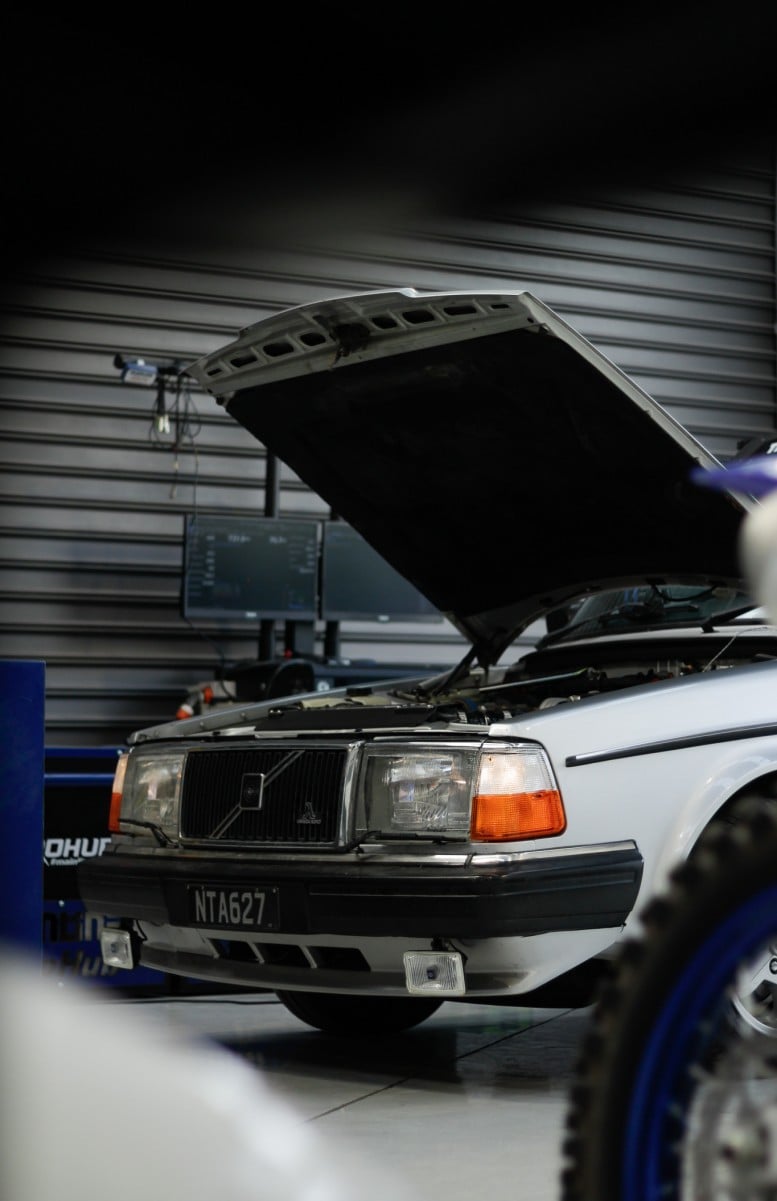 volvo 8hp turbocharged turbocharged 8hp swapped red block volvo with bonnet up