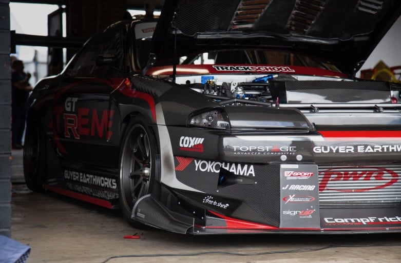 Xtreme GTR time attack car with bonnet open showing aerodynamic package at WTAC