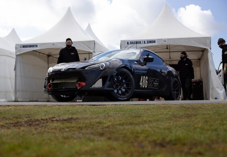 Teratonga 9269 CAN bus equipped race car stationary in the pit lane at a motorsport event