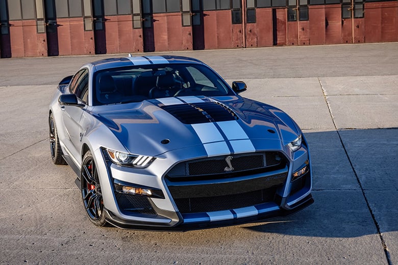 2022 Ford Mustang Shelby GT500 front three-quarter view