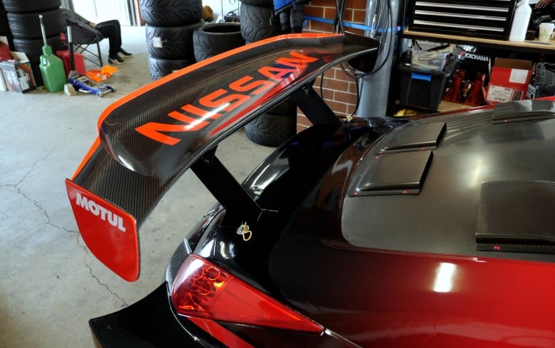 Nissan GT300 Z33 race car rear wing aerodynamic package