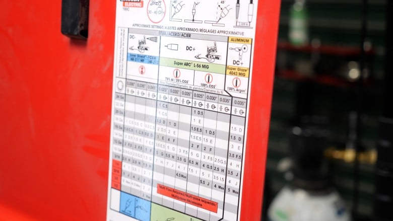 MIG welder quick reference settings chart showing recommended parameters by material thickness