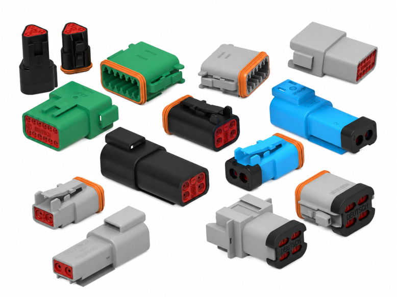 Deutsch DT connectors in different key and colour combinations