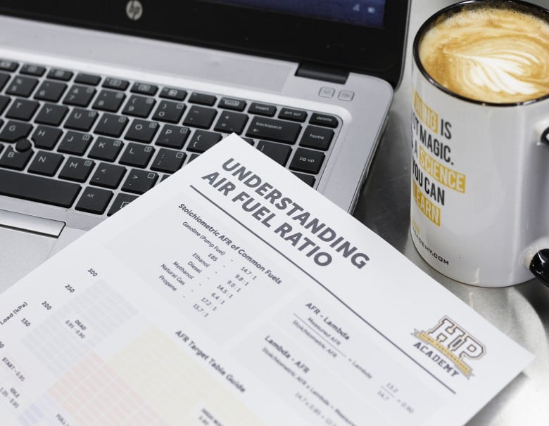 air fuel ratio vs lambda picture of hpa afr cheat sheet and cup of coffee.