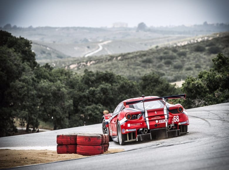 racing car out on track with can bus controlled devices