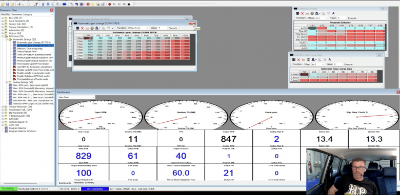 tuning 8hp transmission with turbolamik tuning software on the dyno