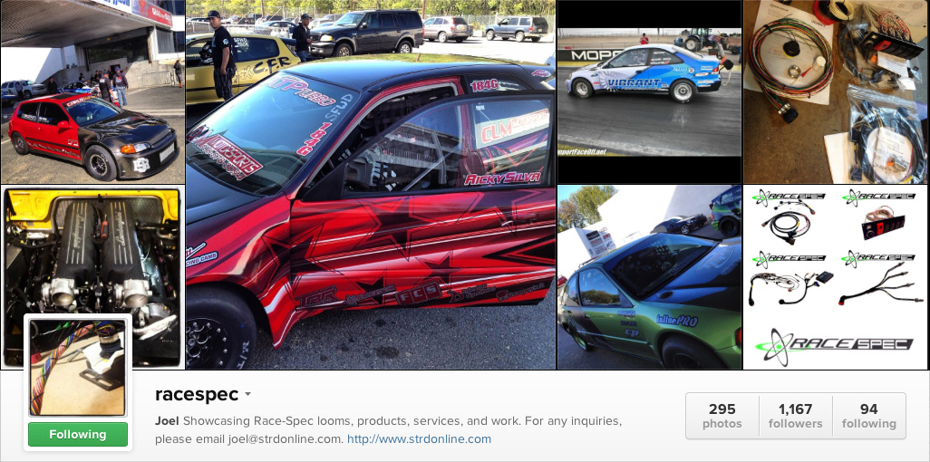 racespec motorsport wiring instagram accounts